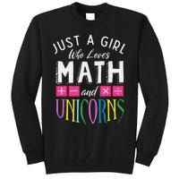 Just a  who loves Math & Unicorns Funny Mathematics Tall Sweatshirt