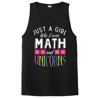 Just a  who loves Math & Unicorns Funny Mathematics PosiCharge Competitor Tank