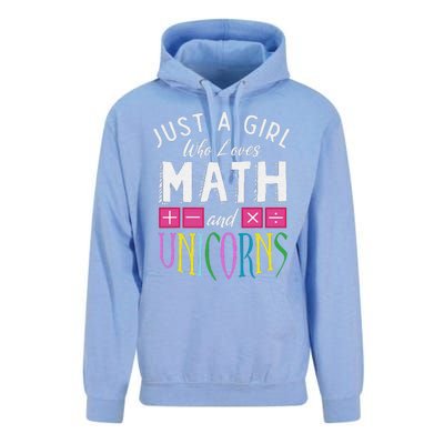 Just a  who loves Math & Unicorns Funny Mathematics Unisex Surf Hoodie