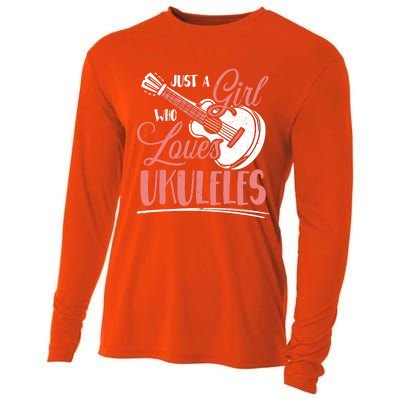 Just A Who Loves Ukuleles Ukulele Gift Cooling Performance Long Sleeve Crew