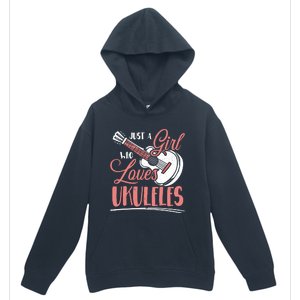 Just A Who Loves Ukuleles Ukulele Gift Urban Pullover Hoodie