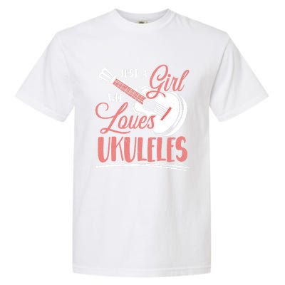 Just A Who Loves Ukuleles Ukulele Gift Garment-Dyed Heavyweight T-Shirt