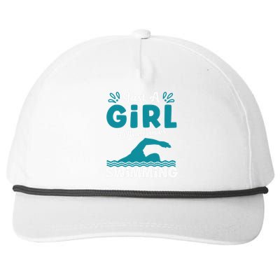 Just A Who Loves Swimming Swimmer Swim Lover Snapback Five-Panel Rope Hat