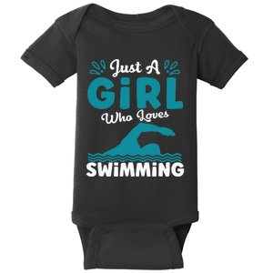 Just A Who Loves Swimming Swimmer Swim Lover Baby Bodysuit