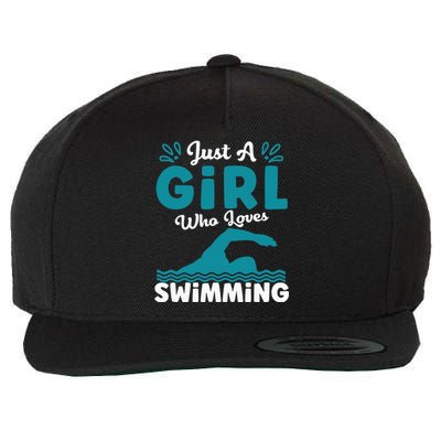 Just A Who Loves Swimming Swimmer Swim Lover Wool Snapback Cap