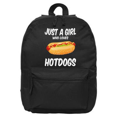 Just A Who Loves Hotdogs Cuts Hot Dog Birthday 16 in Basic Backpack