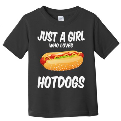 Just A Who Loves Hotdogs Cuts Hot Dog Birthday Toddler T-Shirt