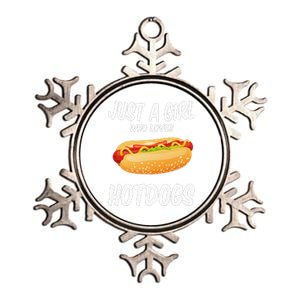 Just A Who Loves Hotdogs Cuts Hot Dog Birthday Metallic Star Ornament