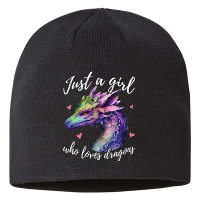 Just A Who Loves Dragons Cute Dragon Watercolor Sustainable Beanie