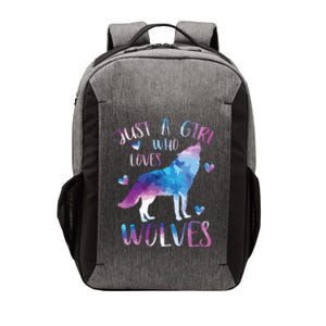 Just A Who Loves Wolves Watercolor Cute Wolf Love Vector Backpack