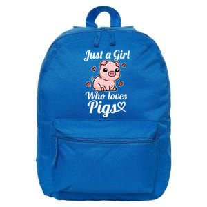 Just A Who Loves Pigs Cute Pig Costume Funny Gift 16 in Basic Backpack