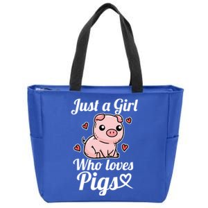 Just A Who Loves Pigs Cute Pig Costume Funny Gift Zip Tote Bag