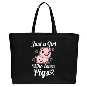 Just A Who Loves Pigs Cute Pig Costume Funny Gift Cotton Canvas Jumbo Tote