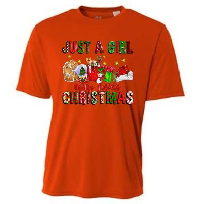 Just A Who Loves Christmas Coffee Drinking Lover Gifts Cooling Performance Crew T-Shirt