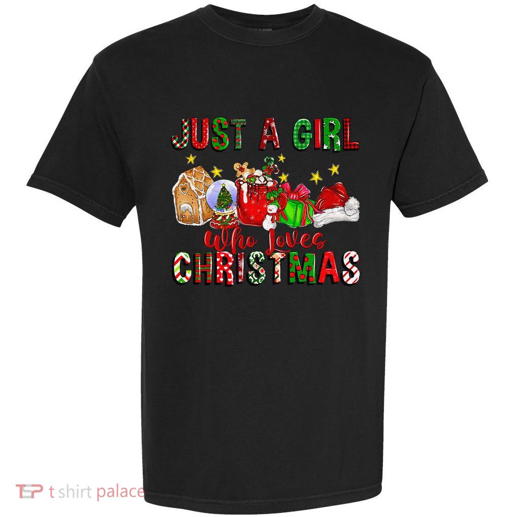 Just A Who Loves Christmas Coffee Drinking Lover Gifts Garment-Dyed Heavyweight T-Shirt