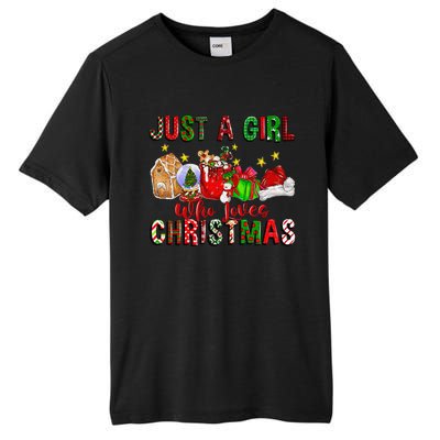 Just A Who Loves Christmas Coffee Drinking Lover Gifts Tall Fusion ChromaSoft Performance T-Shirt