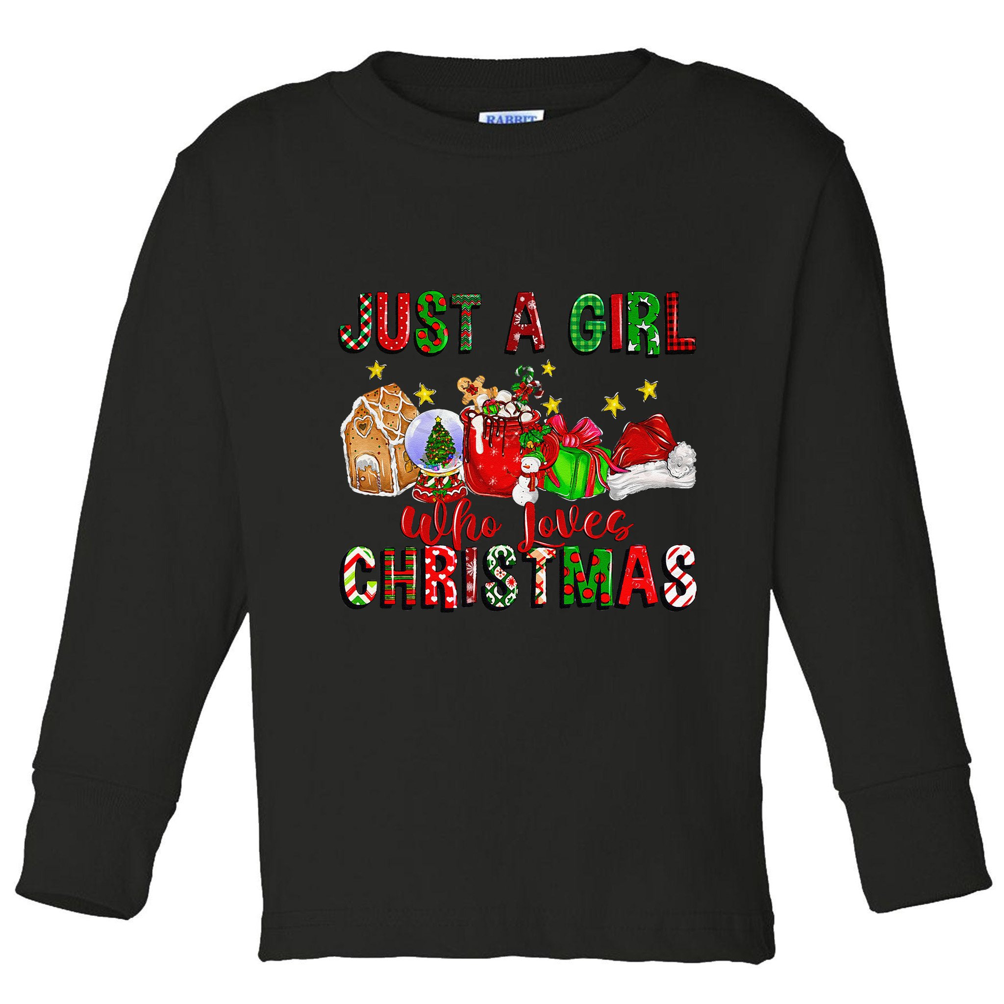 Just A Who Loves Christmas Coffee Drinking Lover Gifts Toddler Long Sleeve Shirt