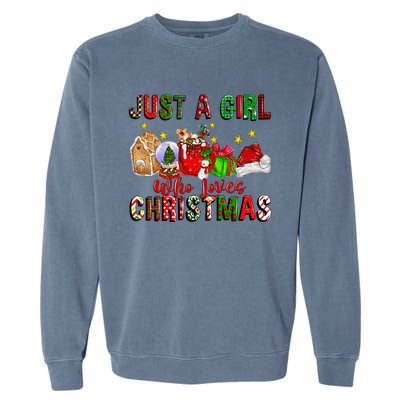 Just A Who Loves Christmas Coffee Drinking Lover Gifts Garment-Dyed Sweatshirt