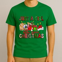 Just A Who Loves Christmas Coffee Drinking Lover Gifts T-Shirt