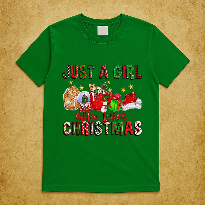 Just A Who Loves Christmas Coffee Drinking Lover Gifts T-Shirt