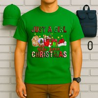 Just A Who Loves Christmas Coffee Drinking Lover Gifts T-Shirt