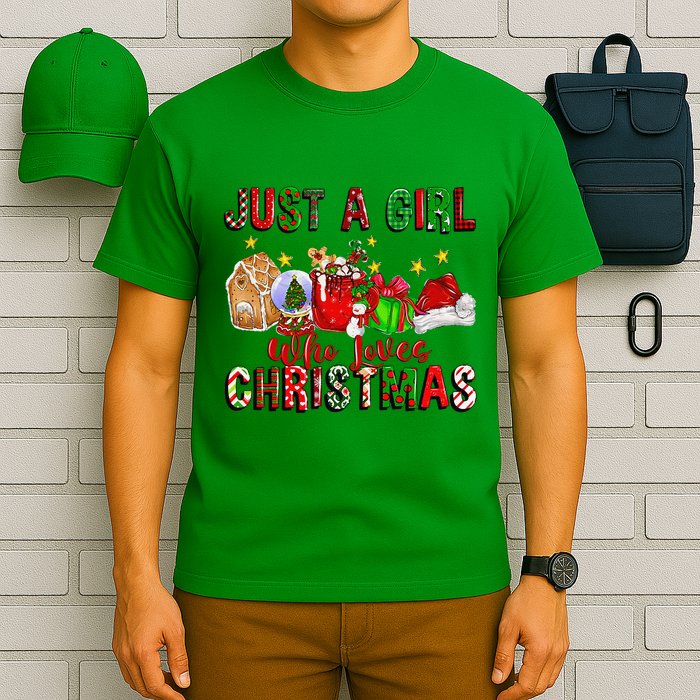 Just A Who Loves Christmas Coffee Drinking Lover Gifts T-Shirt