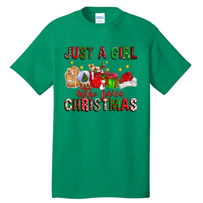 Just A Who Loves Christmas Coffee Drinking Lover Gifts Tall T-Shirt