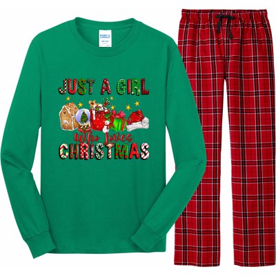 Just A Who Loves Christmas Coffee Drinking Lover Gifts Long Sleeve Pajama Set