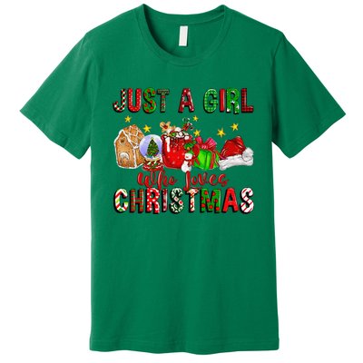 Just A Who Loves Christmas Coffee Drinking Lover Gifts Premium T-Shirt