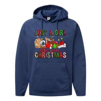 Just A Who Loves Christmas Coffee Drinking Lover Gifts Performance Fleece Hoodie