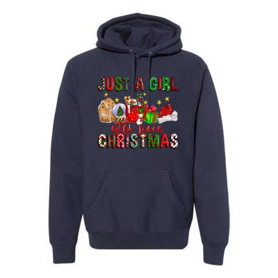 Just A Who Loves Christmas Coffee Drinking Lover Gifts Premium Hoodie