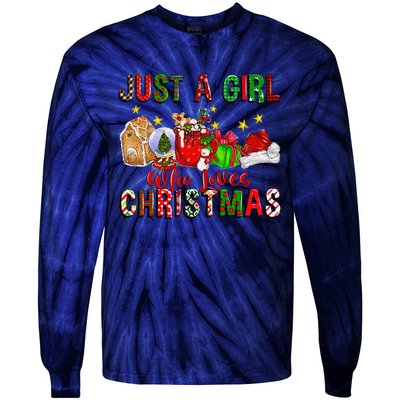 Just A Who Loves Christmas Coffee Drinking Lover Gifts Tie-Dye Long Sleeve Shirt