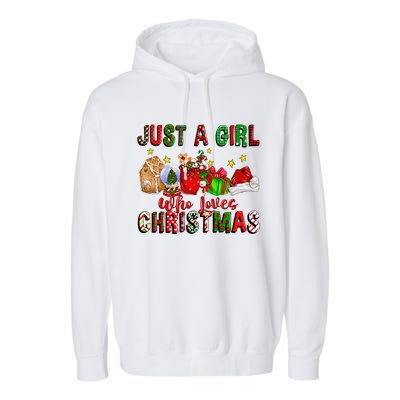 Just A Who Loves Christmas Coffee Drinking Lover Gifts Garment-Dyed Fleece Hoodie