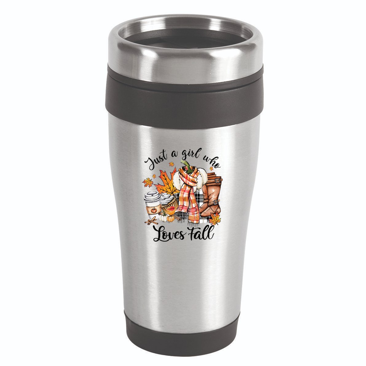 Just A Who Loves Fall Pumpkin Spice Autumn 16oz Travel Tumbler