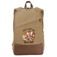 Just A Who Loves Fall Pumpkin Spice Autumn Cotton Canvas Backpack