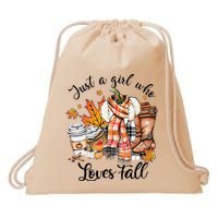 Just A Who Loves Fall Pumpkin Spice Autumn Drawstring Bag