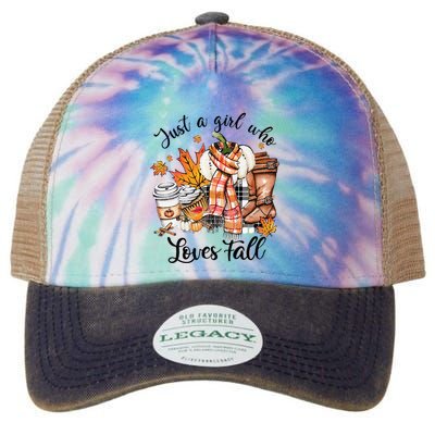 Just A Who Loves Fall Pumpkin Spice Autumn Legacy Tie Dye Trucker Hat