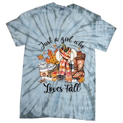 Just A Who Loves Fall Pumpkin Spice Autumn Tie-Dye T-Shirt