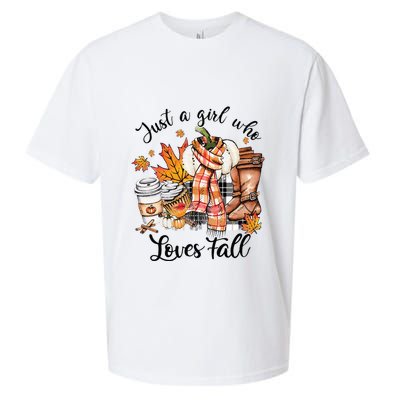 Just A Who Loves Fall Pumpkin Spice Autumn Sueded Cloud Jersey T-Shirt