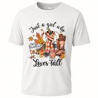 Just A Who Loves Fall Pumpkin Spice Autumn Cooling Performance Crew T-Shirt