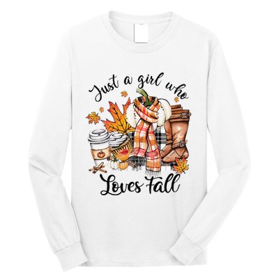 Just A Who Loves Fall Pumpkin Spice Autumn Long Sleeve Shirt