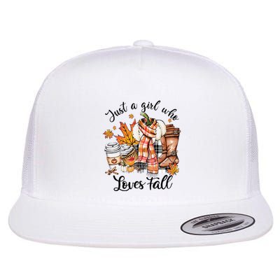 Just A Who Loves Fall Pumpkin Spice Autumn Flatbill Hat