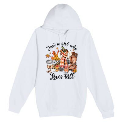 Just A Who Loves Fall Pumpkin Spice Autumn Premium Pullover Hoodie