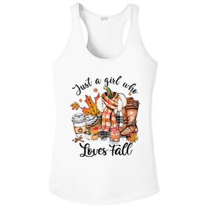 Just A Who Loves Fall Pumpkin Spice Autumn Ladies PosiCharge Competitor Racerback Tank