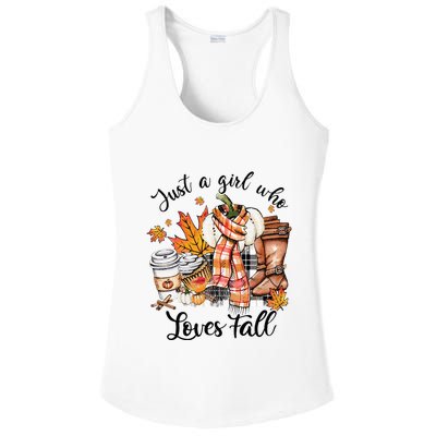 Just A Who Loves Fall Pumpkin Spice Autumn Ladies PosiCharge Competitor Racerback Tank