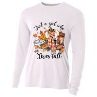 Just A Who Loves Fall Pumpkin Spice Autumn Cooling Performance Long Sleeve Crew