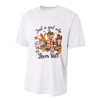 Just A Who Loves Fall Pumpkin Spice Autumn Youth Performance Sprint T-Shirt