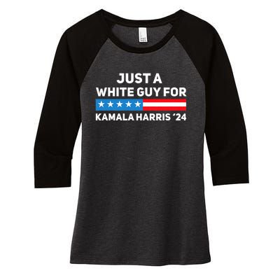 Just A White Guy For Kamala Harris 2024 President Election Women's Tri-Blend 3/4-Sleeve Raglan Shirt