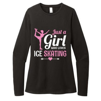 Just A Who Loves Ice Skating Figure Skate Skater Gift Cute Gift Womens CVC Long Sleeve Shirt