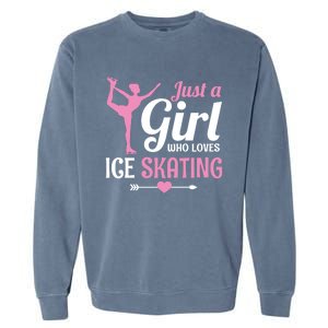 Just A Who Loves Ice Skating Figure Skate Skater Gift Cute Gift Garment-Dyed Sweatshirt